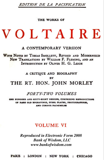 The Works of Voltaire, Vol. 6 of 42 vols + INDEX volume 43